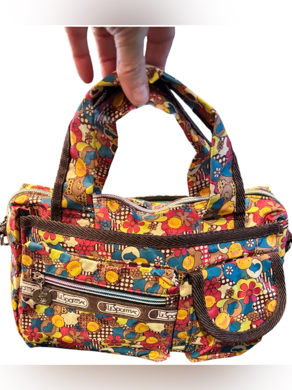 VTG Tokidoki LeSportsac Festa Floral Multi Pocket Small Handbag Tote Bag *Rare*